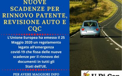 NUOVE SCADENZE PER RINNOVO PATENTE, REVISIONE AUTO E CQC