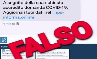 FALSO SITO INPS SU EROGAZIONE INDENNITÀ’ COVID-19: ATTENZIONE