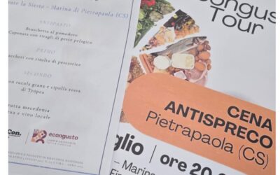 A PIETRAPAOLA LA CENA ANTISPRECO UDICON PER EDUCARE A CONSUMI SANI E SOSTENIBILI: LE BUONE PRATICHE PER VIVERE MEGLIO